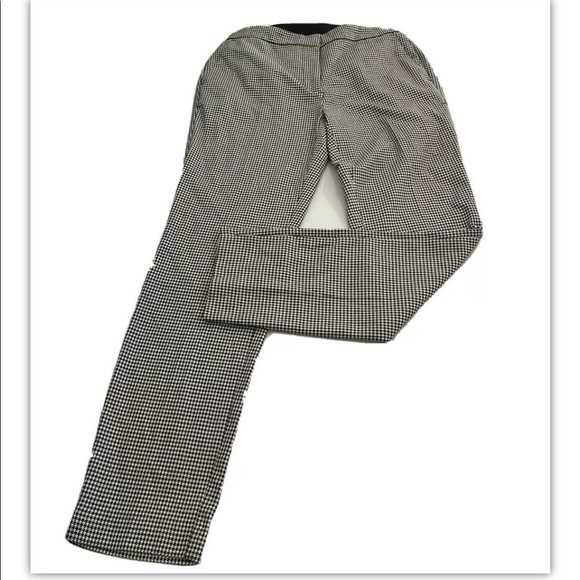 Zara Basic Plaid Pants Womens Size Medium Regular Fit Stretch Waist Straight Leg - Picture 3 of 10